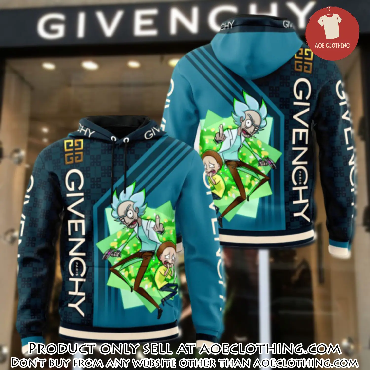 Givenchy rick and morty unisex hoodie luxury brand gifts  jh2011 aoe1414800